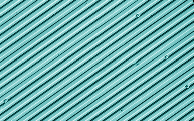 Metal plate wall in cyan tone.