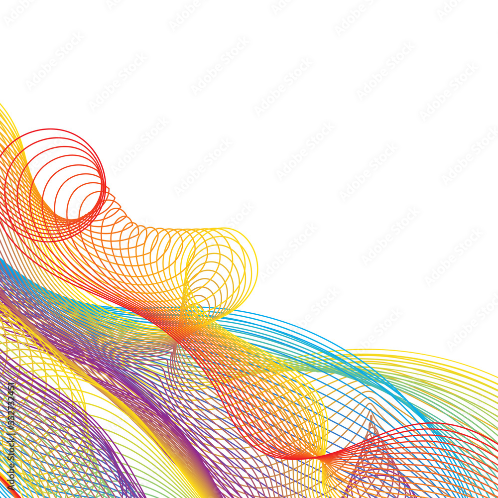 Poster abstract linear colorful background - vector