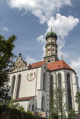 Fototapeta na wymiar Augsburg, Germany , Famous Evangelisch Saint Ulrich church in Augsburg Germany