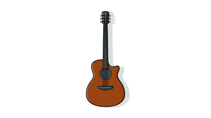 Naklejka premium Acoustic Guitar flat design vector illustration