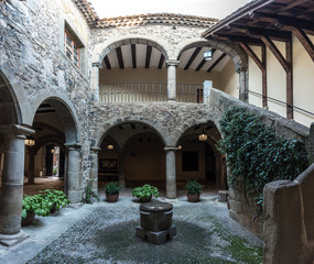 Old spanish building interior courtyard house traditional architecture
