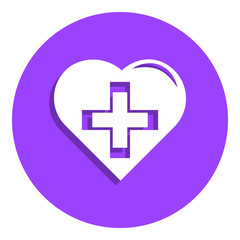 Obraz premium heart and cross medical badge icon. Simple glyph, flat vector of Medicine icons for ui and ux, website or mobile application