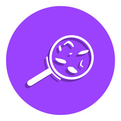 bacteria under a magnifying glass badge icon. Simple glyph, flat vector of Medicine icons for ui and ux, website or mobile application