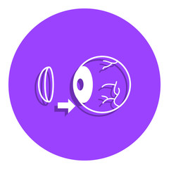 eye lens badge icon. Simple glyph, flat vector of Medicine icons for ui and ux, website or mobile application