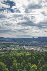 Obraz premium Panoramic view on city named Bojnice from lookout