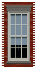 Tell Window in brick wall.