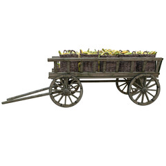 Fototapeta premium Harvest ripe tasty bananas in wicker baskets