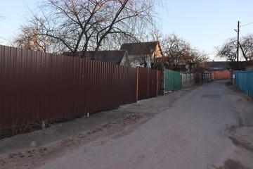 rural road in russian typcial village street
