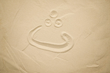 Fototapeta na wymiar letters of the arabic alphabet drawn in the sand