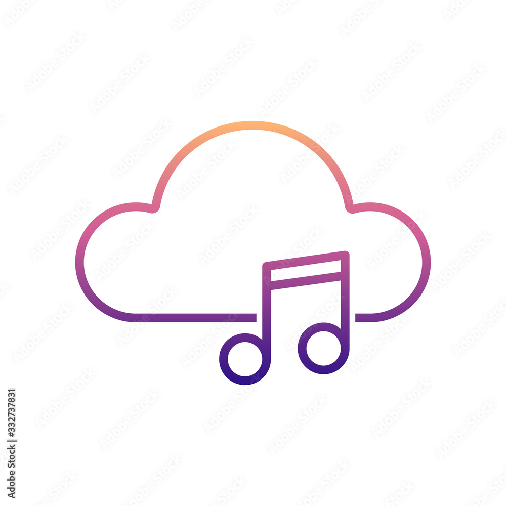 Poster cloud music nolan icon. simple thin line, outline vector of new technologies icons for ui and ux, we