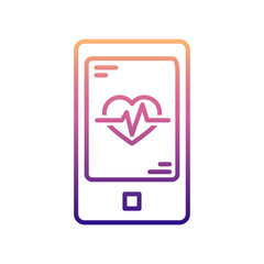 mobile heart monitoring nolan icon. Simple thin line, outline vector of New Technologies icons for ui and ux, website or mobile application