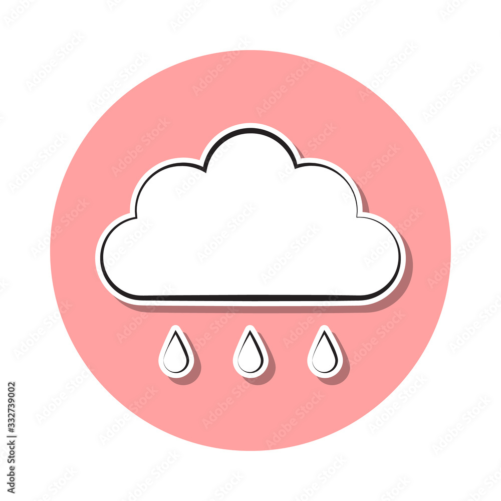 Poster rain sign sticker icon. simple thin line, outline vector of weather icons for ui and ux, website or 