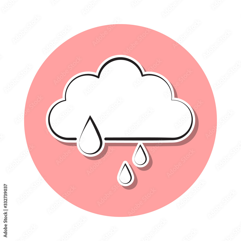 Poster a sign of heavy rain sticker icon. simple thin line, outline vector of weather icons for ui and ux, 