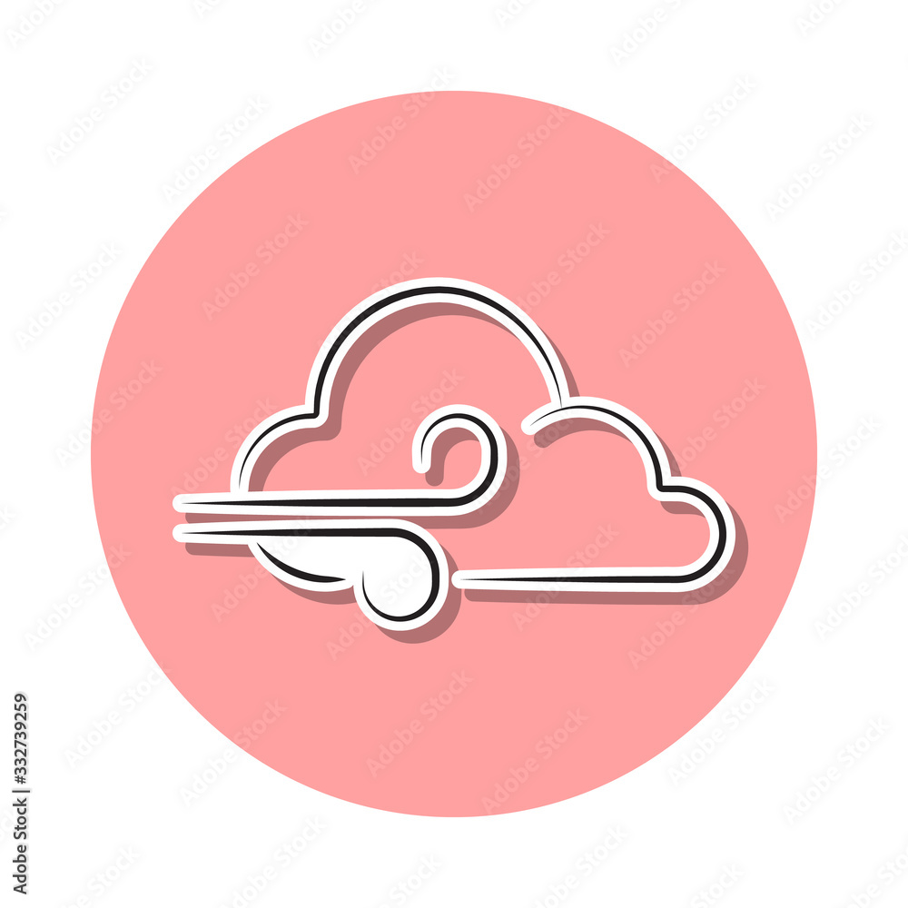 Poster wind sign sticker icon. simple thin line, outline vector of weather icons for ui and ux, website or 