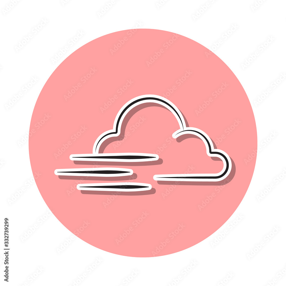 Poster storm weather sign sticker icon. simple thin line, outline vector of weather icons for ui and ux, we