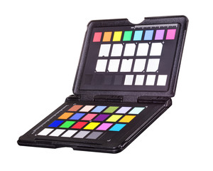 Rainbow color palette or colorchecker calibration passport for post production