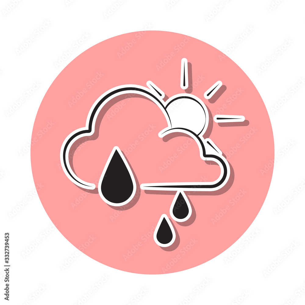 Poster partial rain sign sticker icon. simple thin line, outline vector of weather icons for ui and ux, web