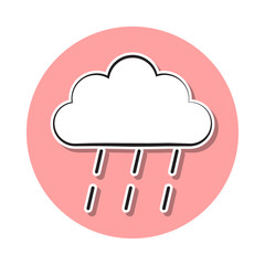a sign of rainy weather sticker icon. Simple thin line, outline vector of Weather icons for ui and ux, website or mobile application
