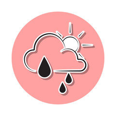 partial rain sign sticker icon. Simple thin line, outline vector of Weather icons for ui and ux, website or mobile application