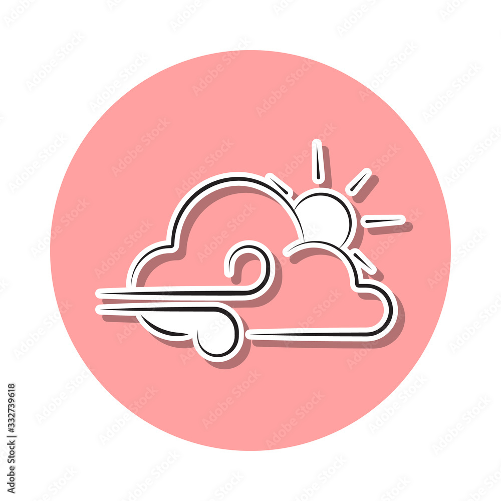Aufkleber partial-wind sign with the sun sticker icon. simple thin line, outline vector of weather icons for u