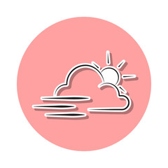 a sign of strong wind with the sun sticker icon. Simple thin line, outline vector of Weather icons for ui and ux, website or mobile application