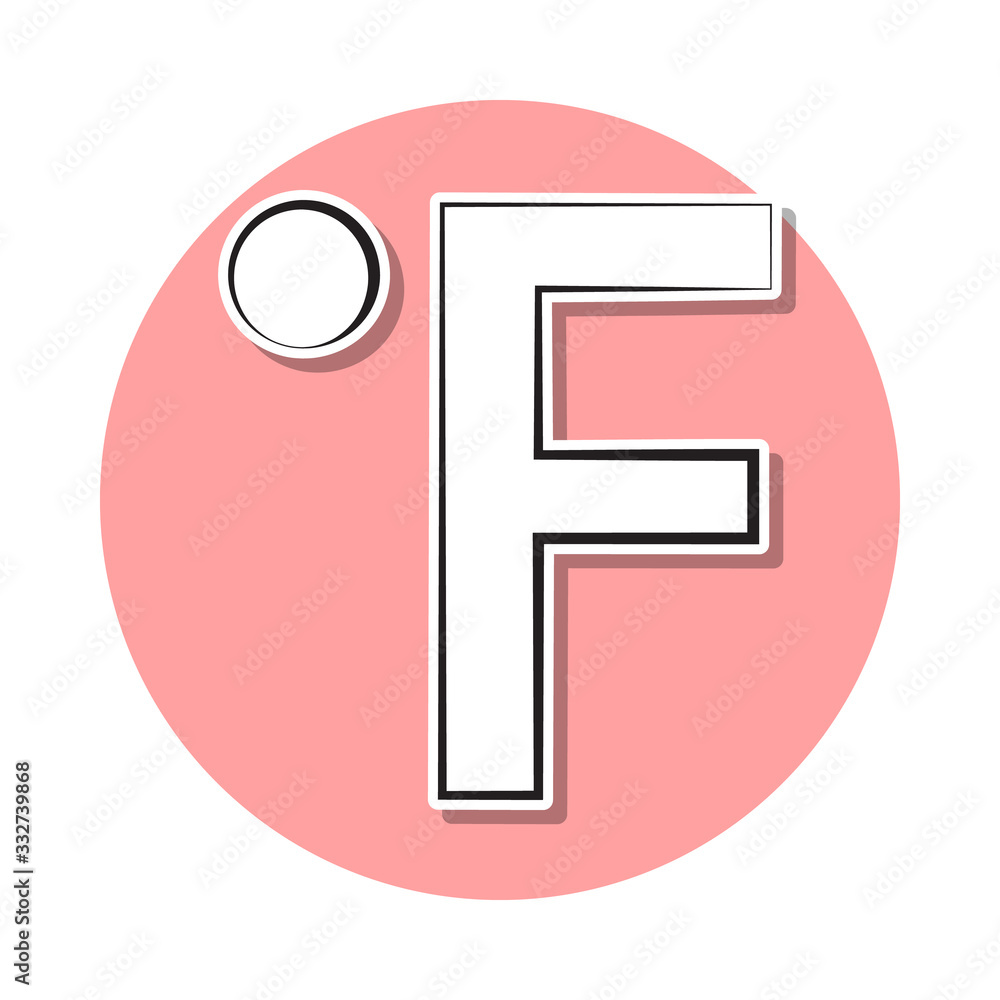 Poster fahrenheit sign sticker icon. simple thin line, outline vector of weather icons for ui and ux, websi