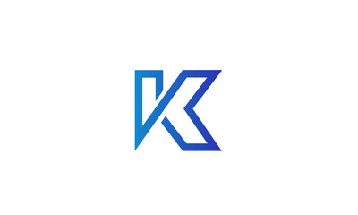 Lettering k blue logo icon