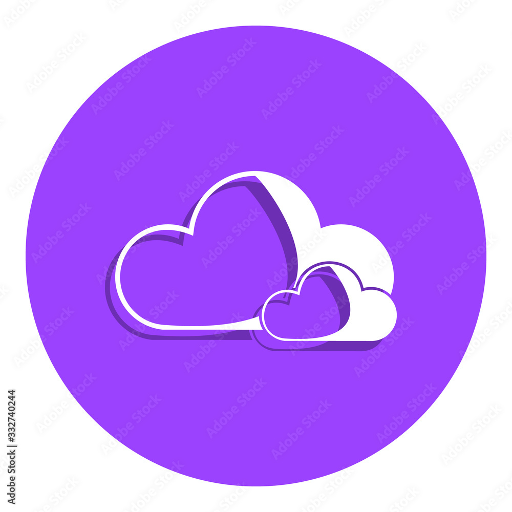 Poster clouds badge icon. simple glyph, flat vector of weather icons for ui and ux, website or mobile appli
