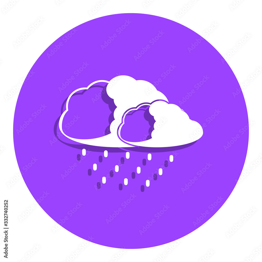Poster rainy clouds badge icon. simple glyph, flat vector of weather icons for ui and ux, website or mobile