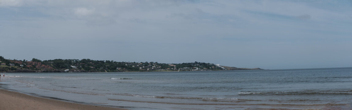 Panoramic view of Punta ballena from Solanas beach, Punta del este