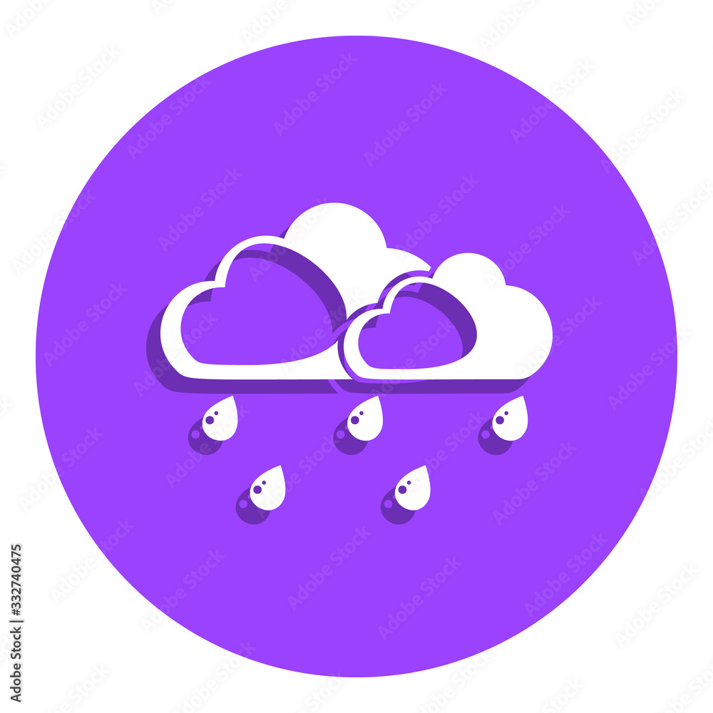 Poster rain and clouds badge icon. simple glyph, flat vector of weather icons for ui and ux, website or mob