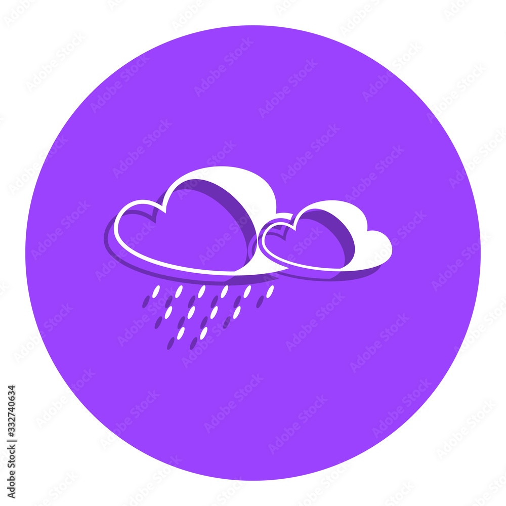 Poster clouds and rain badge icon. simple glyph, flat vector of weather icons for ui and ux, website or mob