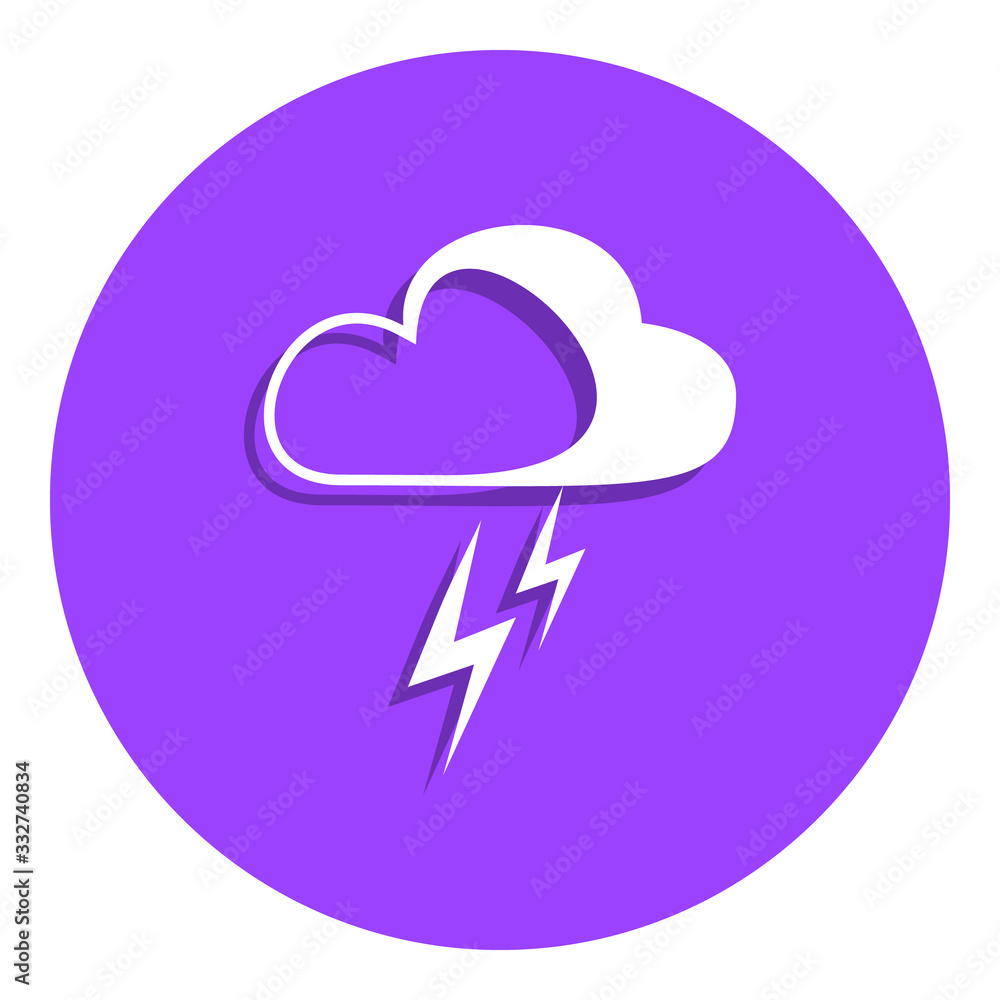 Poster storm cloud badge icon. simple glyph, flat vector of weather icons for ui and ux, website or mobile 