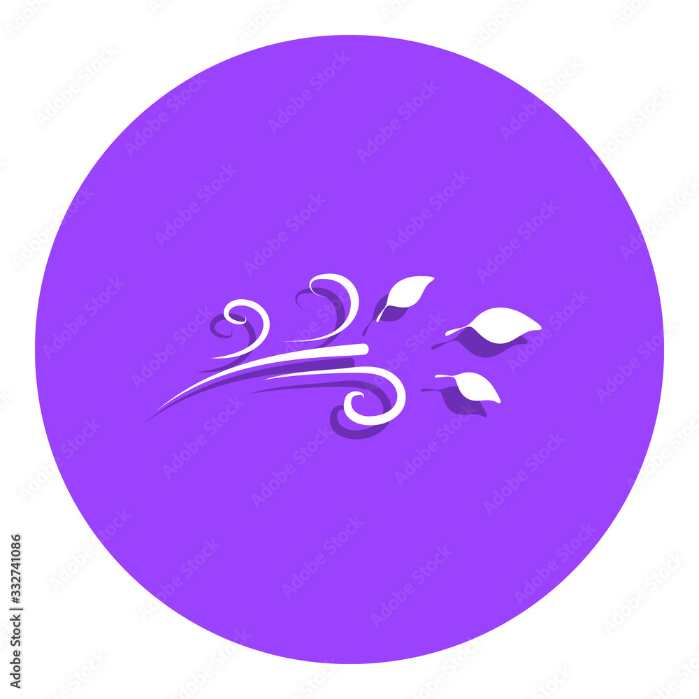 Poster wind and leaves badge icon. simple glyph, flat vector of weather icons for ui and ux, website or mob