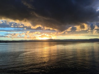 sunset over the sea