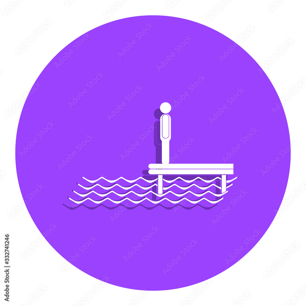 Poster man by the sea badge icon. simple glyph, flat vector of weather icons for ui and ux, website or mobi