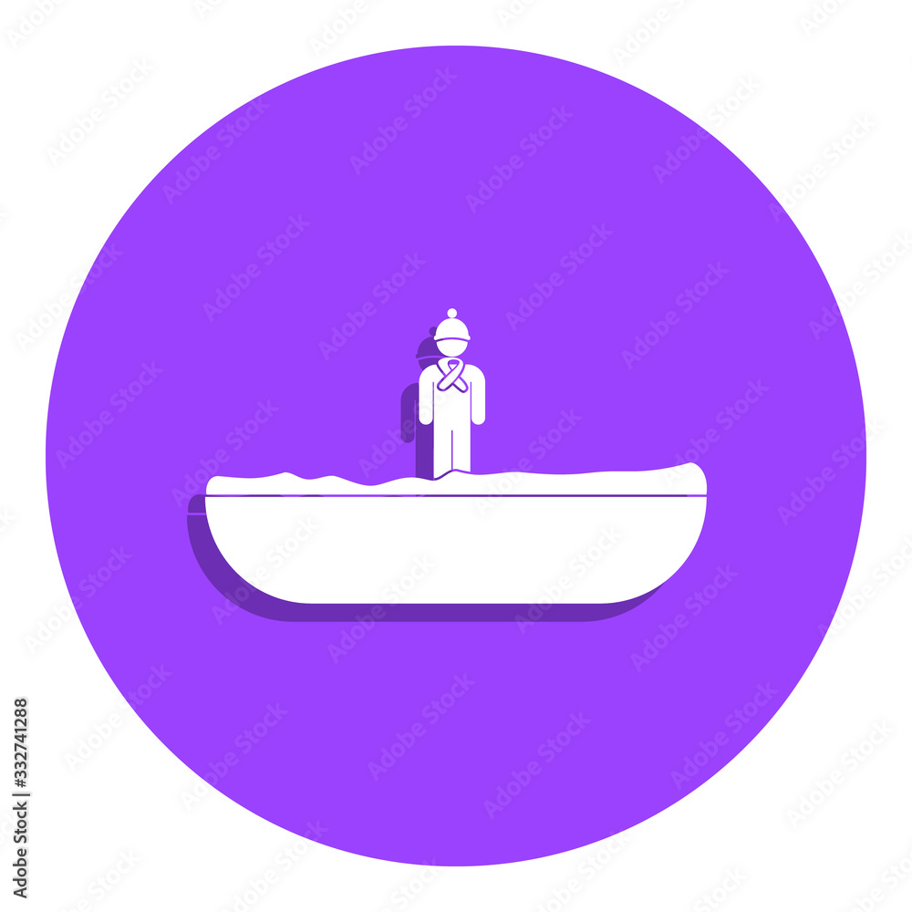 Poster child in the snow badge icon. simple glyph, flat vector of weather icons for ui and ux, website or m