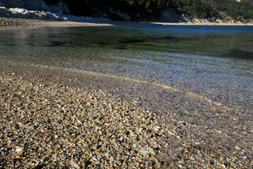 Sirolo (AN), Italy - January 1, 2019: San Michele beach, Riviera del Conero, Adriatic Sea, Sirolo,...