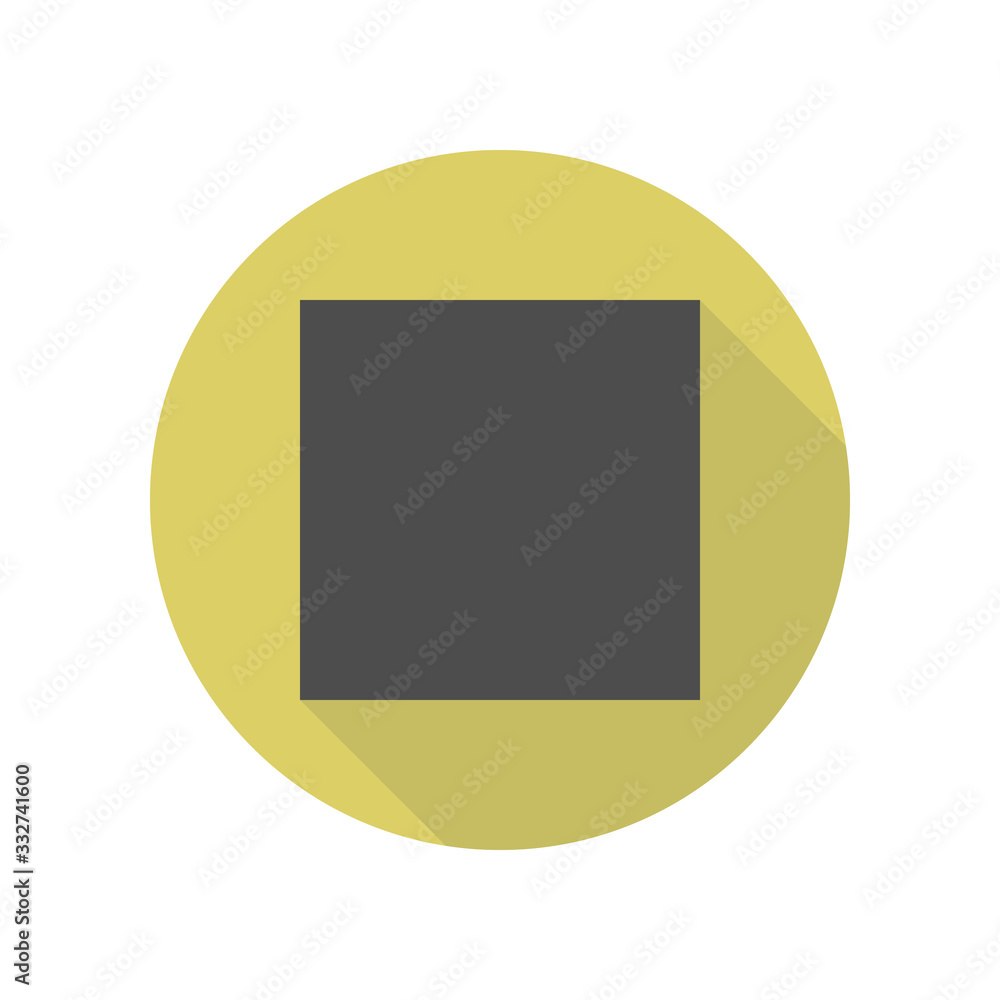 Aufkleber square long shadow icon. simple glyph, flat vector of web icons for ui and ux, website or mobile app