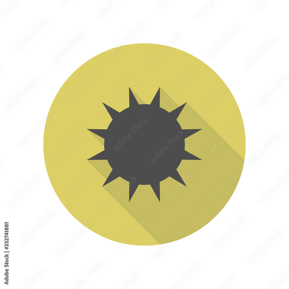 Poster the sun long shadow icon. simple glyph, flat vector of web icons for ui and ux, website or mobile ap