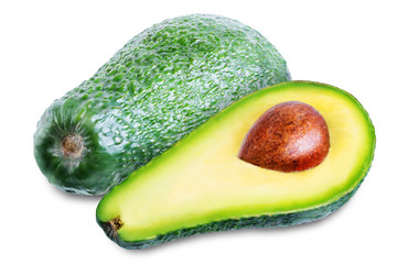 Fresh avocado on a white isolated background