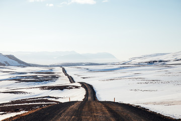Quiet gravel road, north iceland