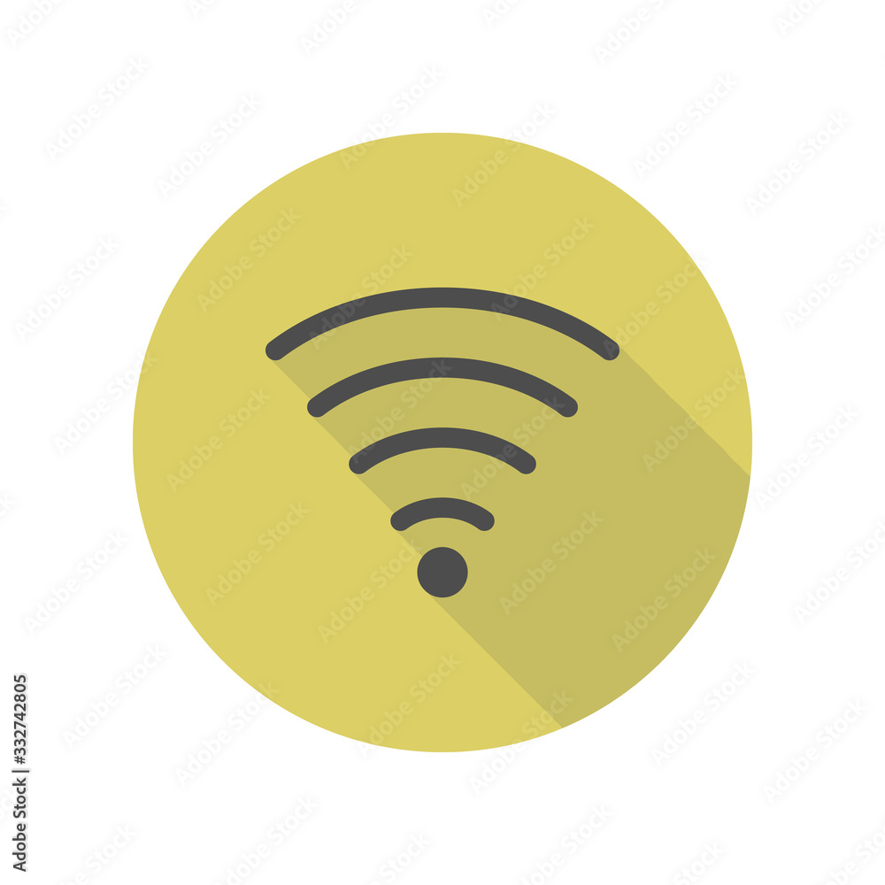 Poster signal sign long shadow icon. simple glyph, flat vector of web icons for ui and ux, website or mobil