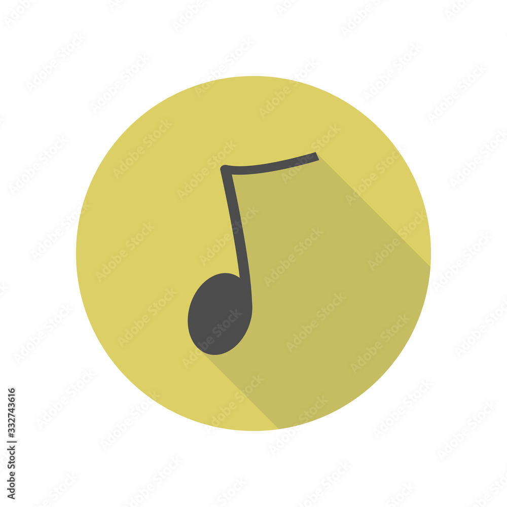 Poster musical note . element of web long shadow icon. simple glyph, flat vector of web icons for ui and ux