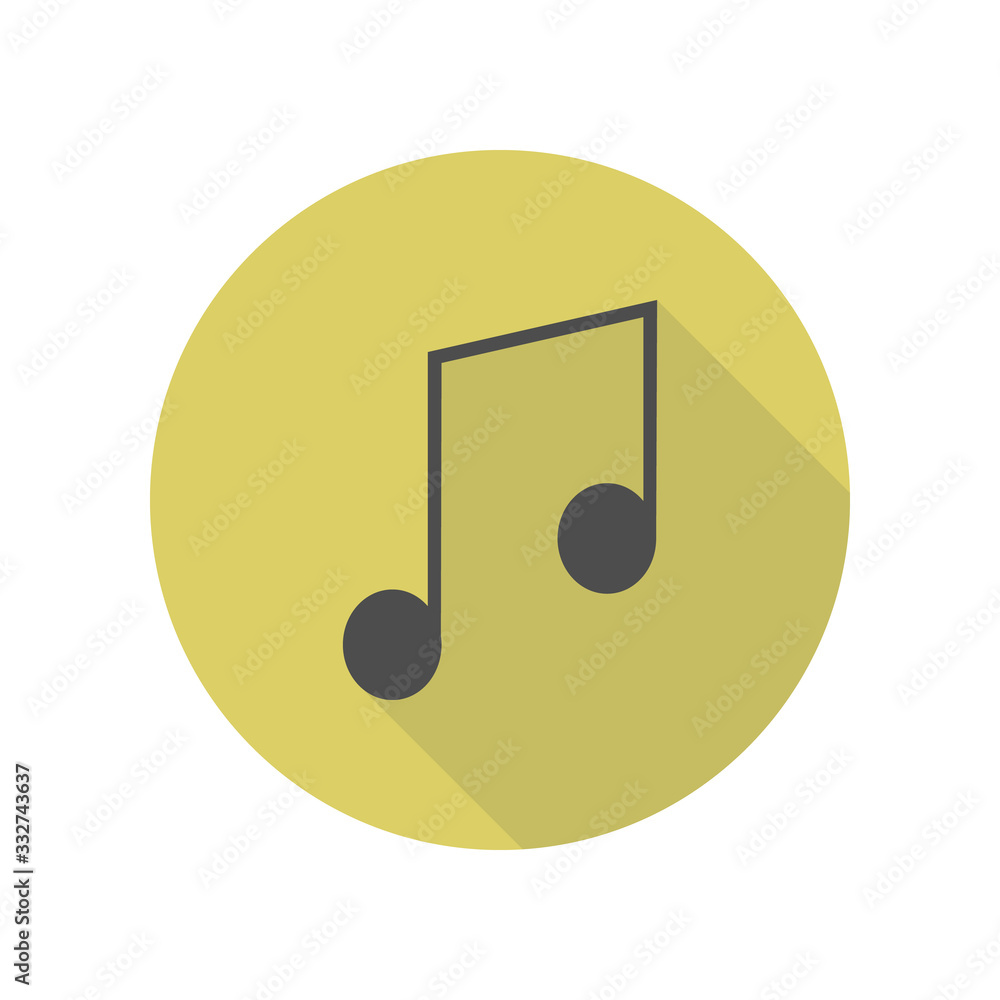 Poster musical note . element of web long shadow icon. simple glyph, flat vector of web icons for ui and ux
