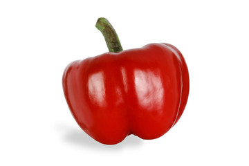 Bright red pepper isolated on white.