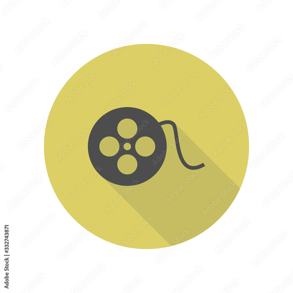 Poster cinematographic tape . element of web long shadow icon. simple glyph, flat vector of web icons for u