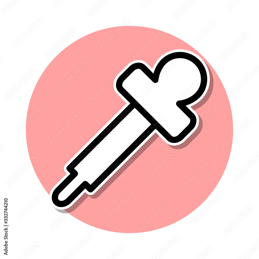 Poster pipette sticker icon. simple thin line, outline vector of web icons for ui and ux, website or mobile