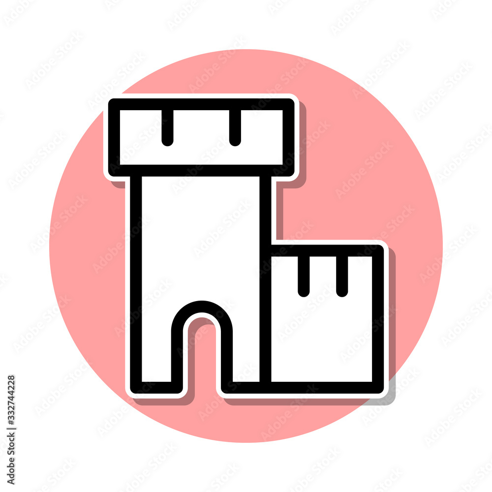 Poster fortress sticker icon. simple thin line, outline vector of web icons for ui and ux, website or mobil