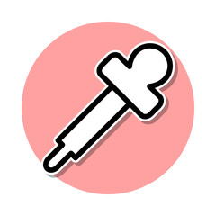 pipette sticker icon. Simple thin line, outline vector of web icons for ui and ux, website or mobile application